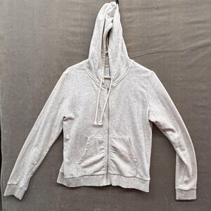 H&M Divided Hoodie Womens Large Gray Zip Up Sweatshirt Basic Drawstring Pockets